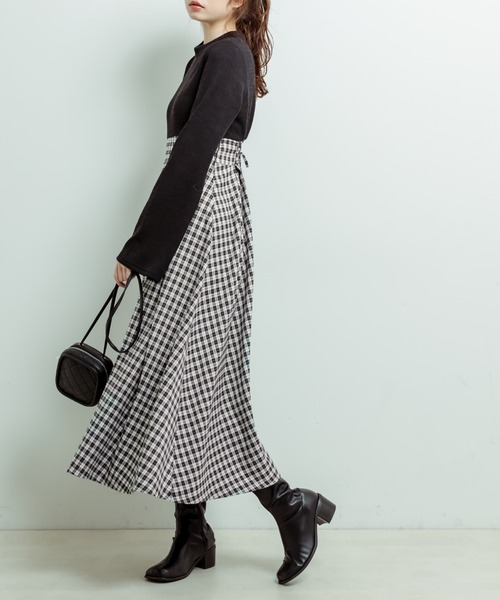 OLIVE des OLIVE（オリーブデオリーブ）の「ドッキングフレアワンピース（ワンピース・レディース・トップグレー/アイボリー/ブラック・FREE）」の17枚目の写真