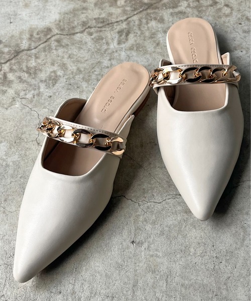 prose verse（プロズヴェール）の「チェーンベルトポインテッドトゥミュール（パンプス・レディース・アイボリー/グリーン/ブラック・MEDIUM/LARGE/X-LARGE/SMALL）」の7枚目の写真