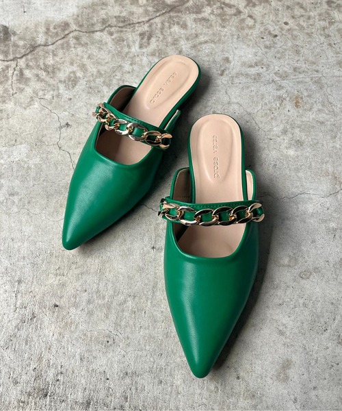 prose verse（プロズヴェール）の「チェーンベルトポインテッドトゥミュール（パンプス・レディース・アイボリー/グリーン/ブラック・MEDIUM/LARGE/X-LARGE/SMALL）」の8枚目の写真