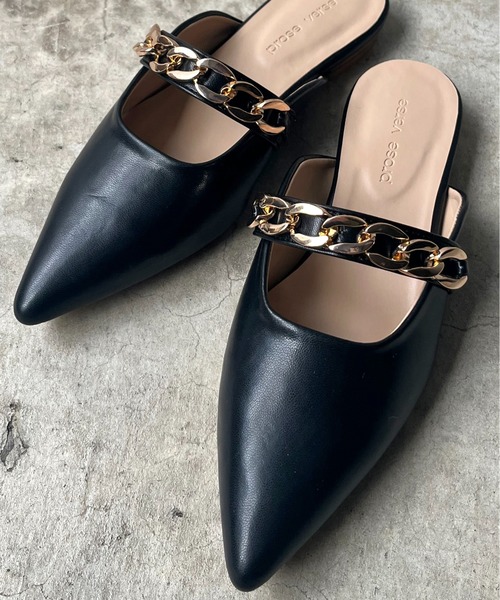 prose verse（プロズヴェール）の「チェーンベルトポインテッドトゥミュール（パンプス・レディース・アイボリー/グリーン/ブラック・MEDIUM/LARGE/X-LARGE/SMALL）」の12枚目の写真