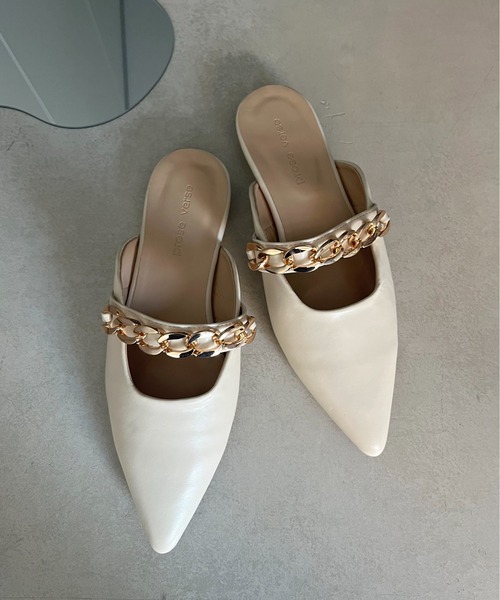 prose verse（プロズヴェール）の「チェーンベルトポインテッドトゥミュール（パンプス・レディース・アイボリー/グリーン/ブラック・MEDIUM/LARGE/X-LARGE/SMALL）」の10枚目の写真