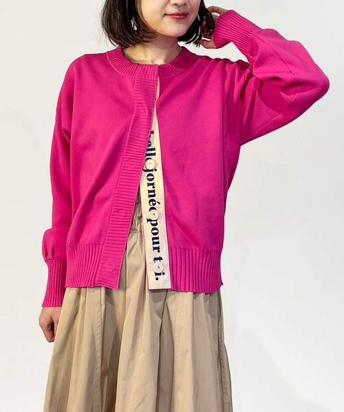 PICCIN（ピッチン）の「ロゴテープドットボタンカーディガン（カーディガン/ボレロ・レディース・ピンク/イエロー/ブラック・M）」の13枚目の写真