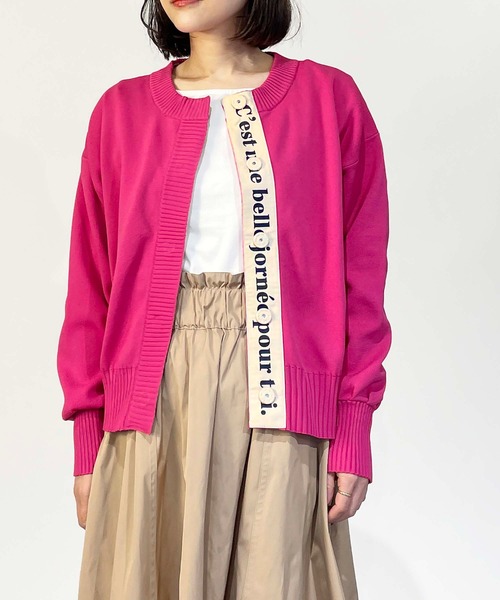 PICCIN（ピッチン）の「ロゴテープドットボタンカーディガン（カーディガン/ボレロ・レディース・ピンク/イエロー/ブラック・M）」の14枚目の写真