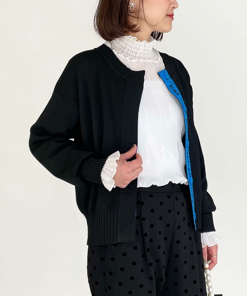 PICCIN（ピッチン）の「ロゴテープドットボタンカーディガン（カーディガン/ボレロ・レディース・ピンク/イエロー/ブラック・M）」の16枚目の写真