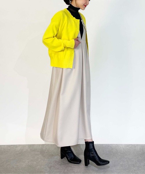 PICCIN（ピッチン）の「ロゴテープドットボタンカーディガン（カーディガン/ボレロ・レディース・ピンク/イエロー/ブラック・M）」の6枚目の写真