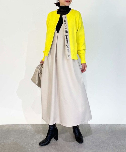 PICCIN（ピッチン）の「ロゴテープドットボタンカーディガン（カーディガン/ボレロ・レディース・ピンク/イエロー/ブラック・M）」の12枚目の写真