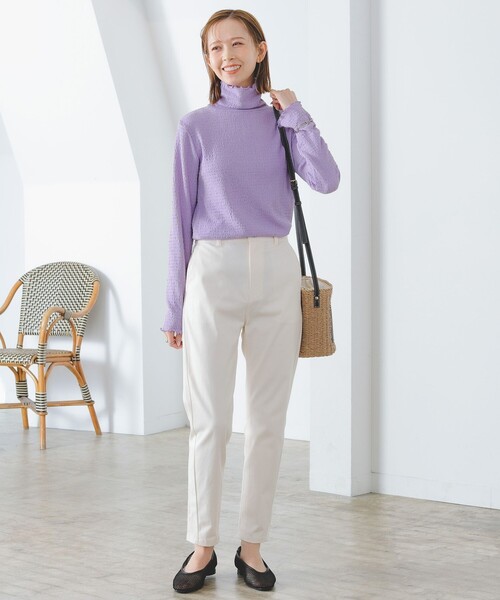 B:MING by BEAMS（ビーミングバイビームス）の「B:MING by BEAMS / ストレッチ テーパード パンツ（その他パンツ・レディース・オフホワイト/サックスブルー/ブラック/ミント/ピンク・SMALL/MEDIUM/LARGE）」の7枚目の写真