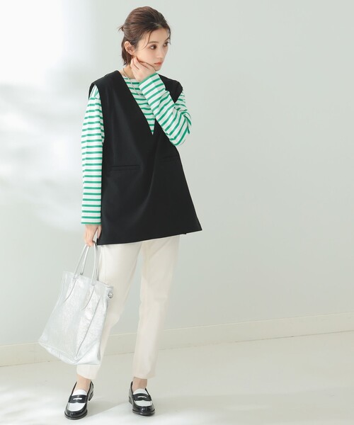 B:MING by BEAMS（ビーミングバイビームス）の「B:MING by BEAMS / ストレッチ テーパード パンツ（その他パンツ・レディース・オフホワイト/サックスブルー/ブラック/ミント/ピンク・SMALL/MEDIUM/LARGE）」の9枚目の写真