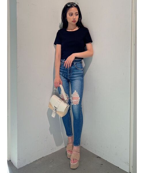 GYDA（ジェイダ）の「BASIC GG Tシャツ（Tシャツ/カットソー・レディース・ブラック/オフホワイト/オレンジ・FREE）」の9枚目の写真