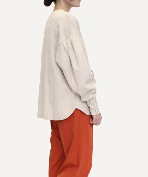 STYLEBLOCK（スタイルブロック）の「リブロングカフブラウス（シャツ/ブラウス・レディース・ホワイト系その他/ホワイト/ブラック・M）」の6枚目の写真