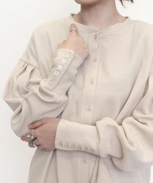 STYLEBLOCK（スタイルブロック）の「リブロングカフブラウス（シャツ/ブラウス・レディース・ホワイト系その他/ホワイト/ブラック・M）」の8枚目の写真