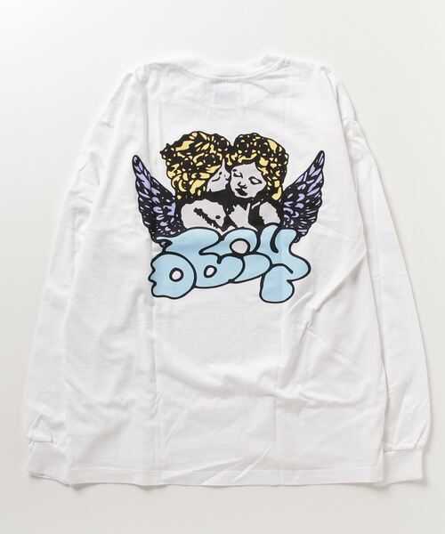 OBEY(オベイ)の「OBEY/オベイ ヘビーウェイト天使プリントロンT(Tシャツ/カットソー・メンズ・ホワイト/グリーン/ブルー・LARGE/MEDIUM)」の4枚目の写真