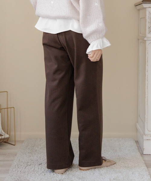 flower（フラワー）の「ウォーミ―タックパンツ（その他パンツ・レディース・ブラウン/アイボリー・FREE）」の10枚目の写真