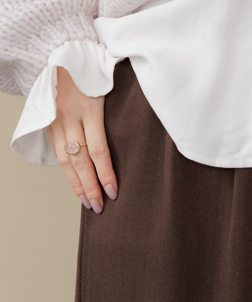 flower（フラワー）の「ウォーミ―タックパンツ（その他パンツ・レディース・ブラウン/アイボリー・FREE）」の11枚目の写真