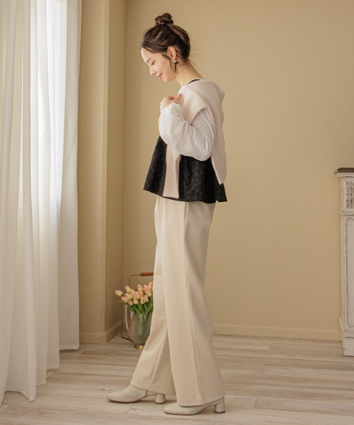 flower（フラワー）の「ウォーミ―タックパンツ（その他パンツ・レディース・ブラウン/アイボリー・FREE）」の8枚目の写真