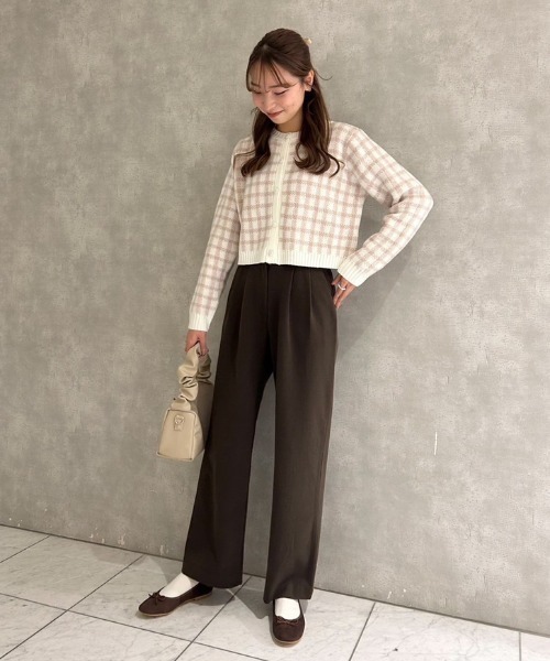 flower（フラワー）の「ウォーミ―タックパンツ（その他パンツ・レディース・ブラウン/アイボリー・FREE）」の13枚目の写真