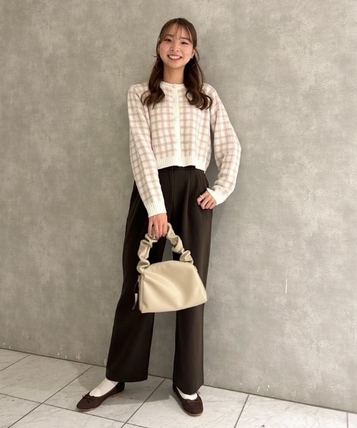 flower（フラワー）の「ウォーミ―タックパンツ（その他パンツ・レディース・ブラウン/アイボリー・FREE）」の14枚目の写真