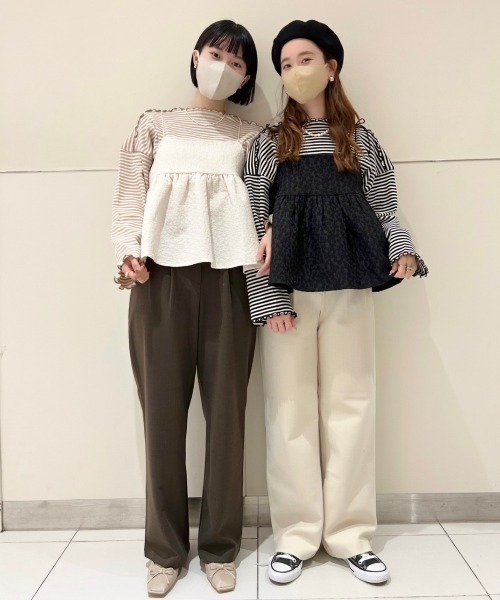 flower（フラワー）の「ウォーミ―タックパンツ（その他パンツ・レディース・ブラウン/アイボリー・FREE）」の16枚目の写真