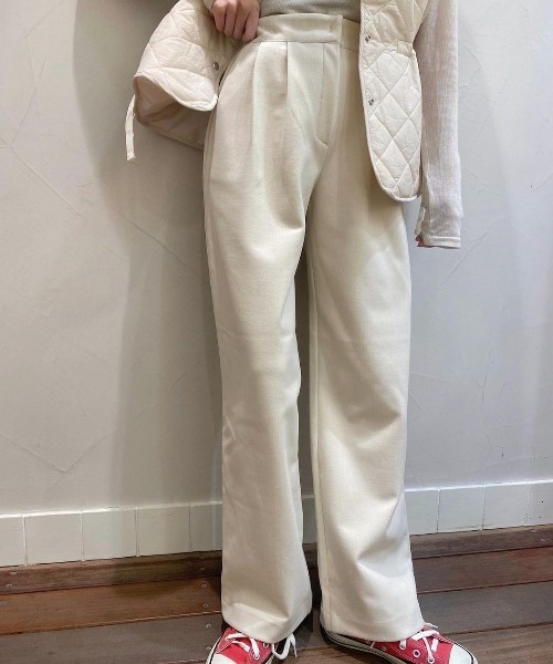 flower（フラワー）の「ウォーミ―タックパンツ（その他パンツ・レディース・ブラウン/アイボリー・FREE）」の18枚目の写真