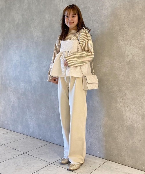 flower（フラワー）の「ウォーミ―タックパンツ（その他パンツ・レディース・ブラウン/アイボリー・FREE）」の22枚目の写真