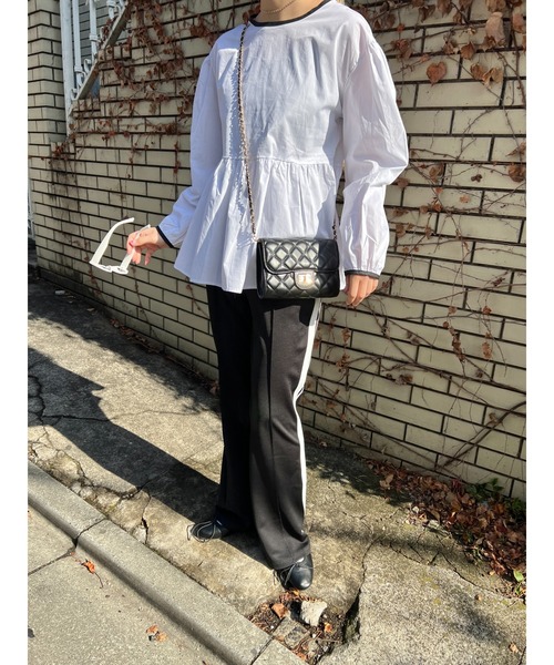 WC（ダブル シー）の「ラインフレアジャージパンツ（スウェットパンツ・レディース・ピンク/ブラック/グリーン/ライトパープル・FREE）」の10枚目の写真