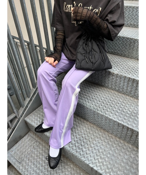 WC（ダブル シー）の「ラインフレアジャージパンツ（スウェットパンツ・レディース・ピンク/ブラック/グリーン/ライトパープル・FREE）」の7枚目の写真