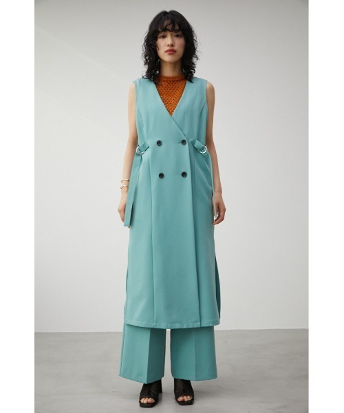 AZUL by moussy(アズールバイマウジー)の「VENUS LONG GILET/ビーナスロングジレ(ベスト・レディース・ライトグレー/ブラック/ブルー・MEDIUM/SMALL)」の7枚目の写真