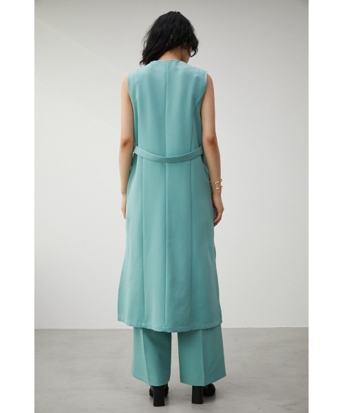 AZUL by moussy(アズールバイマウジー)の「VENUS LONG GILET/ビーナスロングジレ(ベスト・レディース・ライトグレー/ブラック/ブルー・MEDIUM/SMALL)」の9枚目の写真