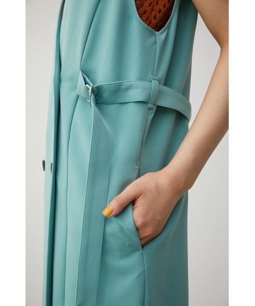 AZUL by moussy(アズールバイマウジー)の「VENUS LONG GILET/ビーナスロングジレ(ベスト・レディース・ライトグレー/ブラック/ブルー・MEDIUM/SMALL)」の11枚目の写真