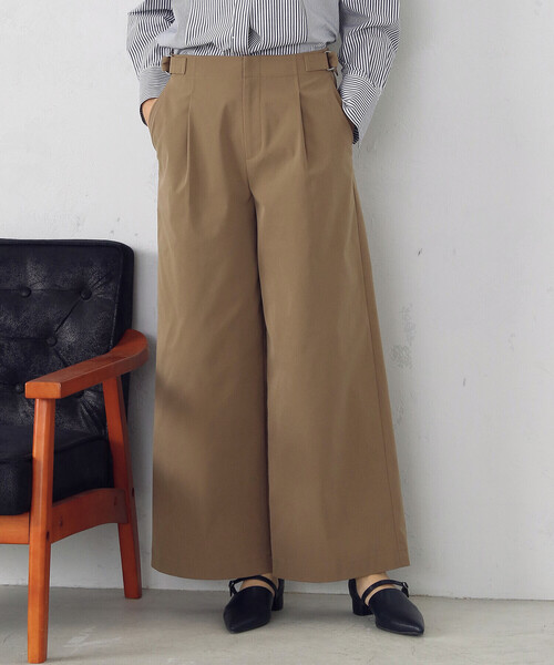 COMME CA ISM(コムサイズム)の「チノワイドパンツ(チノパンツ・レディース・ネイビー/ブラウン・L/M)」の1枚目の写真