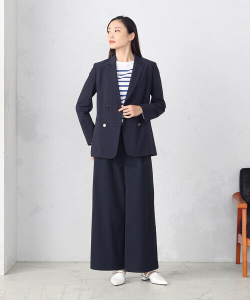 COMME CA ISM(コムサイズム)の「チノワイドパンツ(チノパンツ・レディース・ネイビー/ブラウン・L/M)」の3枚目の写真