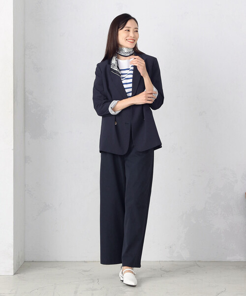 COMME CA ISM(コムサイズム)の「チノワイドパンツ(チノパンツ・レディース・ネイビー/ブラウン・L/M)」の4枚目の写真