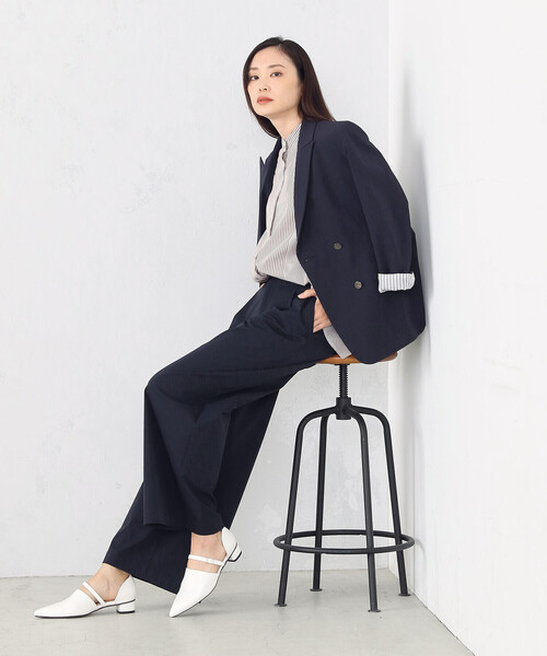 COMME CA ISM(コムサイズム)の「チノワイドパンツ(チノパンツ・レディース・ネイビー/ブラウン・L/M)」の5枚目の写真