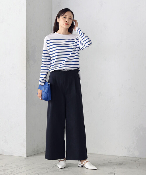 COMME CA ISM(コムサイズム)の「チノワイドパンツ(チノパンツ・レディース・ネイビー/ブラウン・L/M)」の8枚目の写真