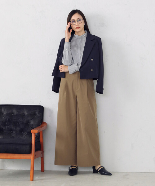 COMME CA ISM(コムサイズム)の「チノワイドパンツ(チノパンツ・レディース・ネイビー/ブラウン・L/M)」の13枚目の写真