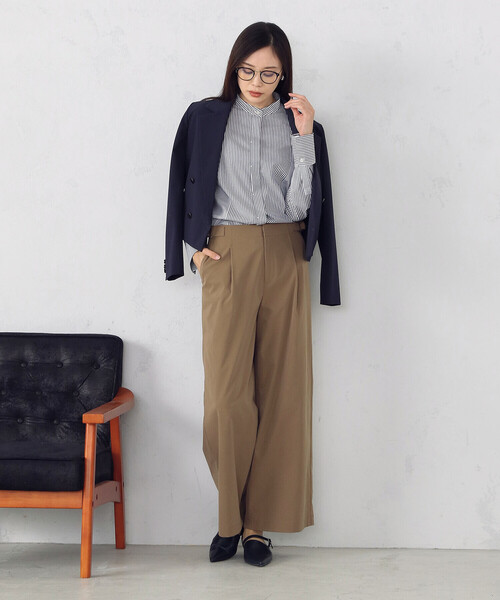 COMME CA ISM(コムサイズム)の「チノワイドパンツ(チノパンツ・レディース・ネイビー/ブラウン・L/M)」の14枚目の写真