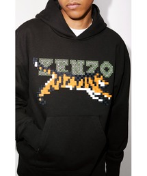 KENZO オーバーサイズ フーディ スエット タイガー ロゴ Pixel KENZO オーバーサイズ フーディ スエット タイガー ロゴ Pixel