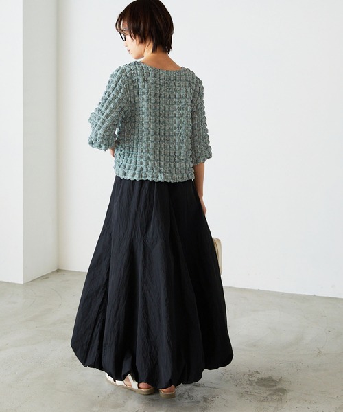 forksy.(フォルクシー)の「【forksy.】シャーリングチェック半袖カットソー(Tシャツ/カットソー・レディース・ピンク/ホワイト×ブラック/アイボリー/ブラック/ライトブルー・FREE)」の10枚目の写真