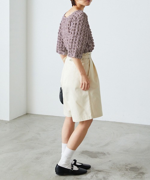forksy.(フォルクシー)の「【forksy.】シャーリングチェック半袖カットソー(Tシャツ/カットソー・レディース・ピンク/ホワイト×ブラック/アイボリー/ブラック/ライトブルー・FREE)」の16枚目の写真