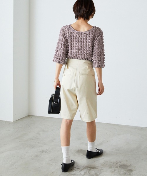 forksy.(フォルクシー)の「【forksy.】シャーリングチェック半袖カットソー(Tシャツ/カットソー・レディース・ピンク/ホワイト×ブラック/アイボリー/ブラック/ライトブルー・FREE)」の18枚目の写真