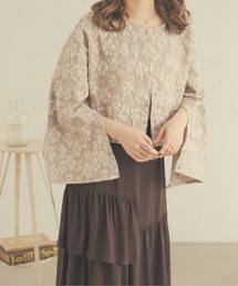 Ambre Neige | 花柄ジャガード袖スリットトップス／【WEB/EC限定商品】(Tシャツ/カットソー)