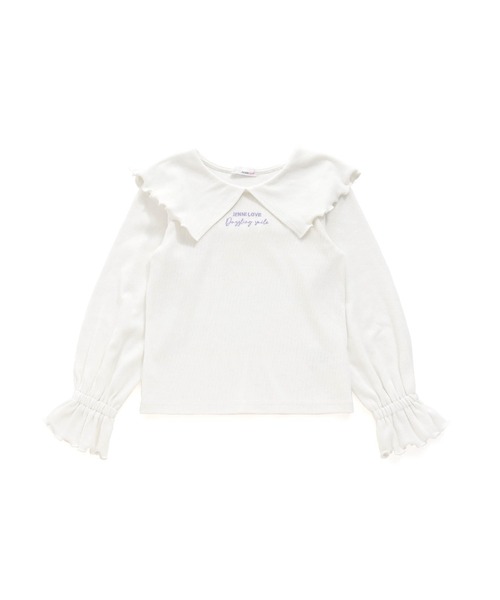 JENNI love（ジェニィラブ）の「ビッグカラーキャンディスリーブロンT（Tシャツ/カットソー・キッズ・オフホワイト/ピンク/ブラック・130cm/140cm/150cm/160cm）」の11枚目の写真