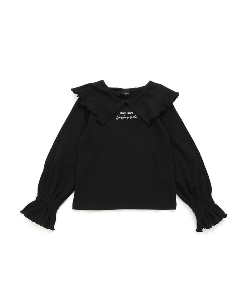 JENNI love（ジェニィラブ）の「ビッグカラーキャンディスリーブロンT（Tシャツ/カットソー・キッズ・オフホワイト/ピンク/ブラック・130cm/140cm/150cm/160cm）」の13枚目の写真