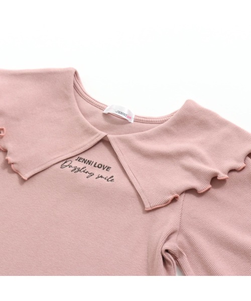 JENNI love（ジェニィラブ）の「ビッグカラーキャンディスリーブロンT（Tシャツ/カットソー・キッズ・オフホワイト/ピンク/ブラック・130cm/140cm/150cm/160cm）」の17枚目の写真