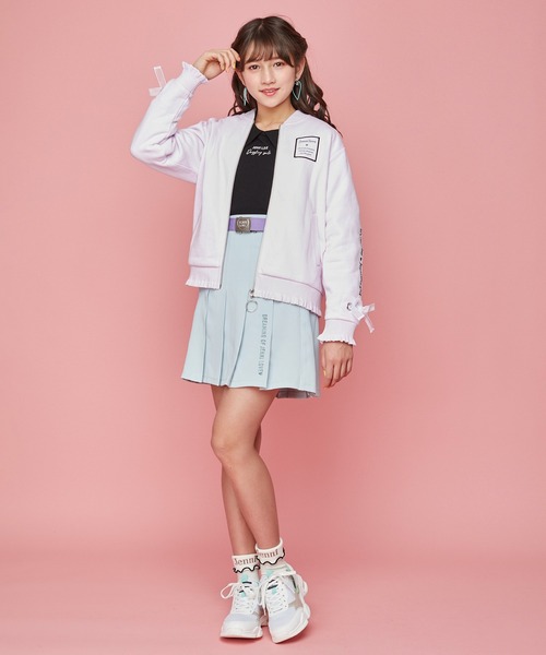 JENNI love（ジェニィラブ）の「ビッグカラーキャンディスリーブロンT（Tシャツ/カットソー・キッズ・オフホワイト/ピンク/ブラック・130cm/140cm/150cm/160cm）」の10枚目の写真