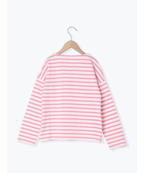 Samansa Mos2 Lagom（サマンサモスモスラーゴム）の「ハリネズミ刺繍ボーダープルオーバー（Tシャツ/カットソー・キッズ・グリーン/ブルー/ピンク・100cm/110cm/120cm/130cm/95cm）」の5枚目の写真