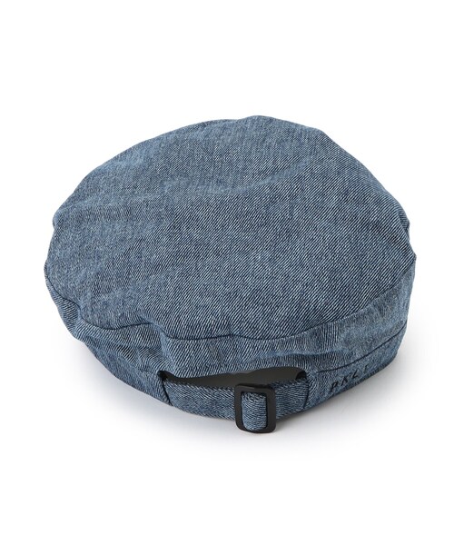 PINK-latte（ピンクラテ）の「【UVカット/部分接触冷感】日焼け対策！ひんやり♪ロゴキャスケット（キャスケット・キッズ・サックスブルー系4/ブラック・00）」の5枚目の写真