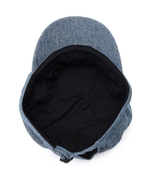 PINK-latte（ピンクラテ）の「【UVカット/部分接触冷感】日焼け対策！ひんやり♪ロゴキャスケット（キャスケット・キッズ・サックスブルー系4/ブラック・00）」の8枚目の写真