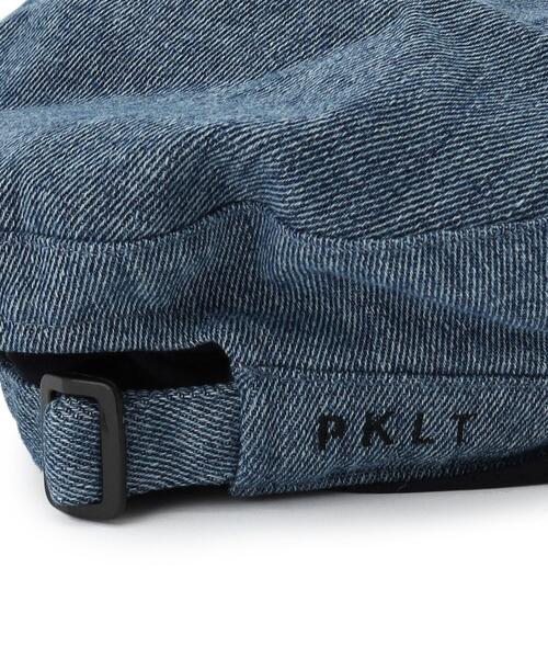 PINK-latte（ピンクラテ）の「【UVカット/部分接触冷感】日焼け対策！ひんやり♪ロゴキャスケット（キャスケット・キッズ・サックスブルー系4/ブラック・00）」の4枚目の写真