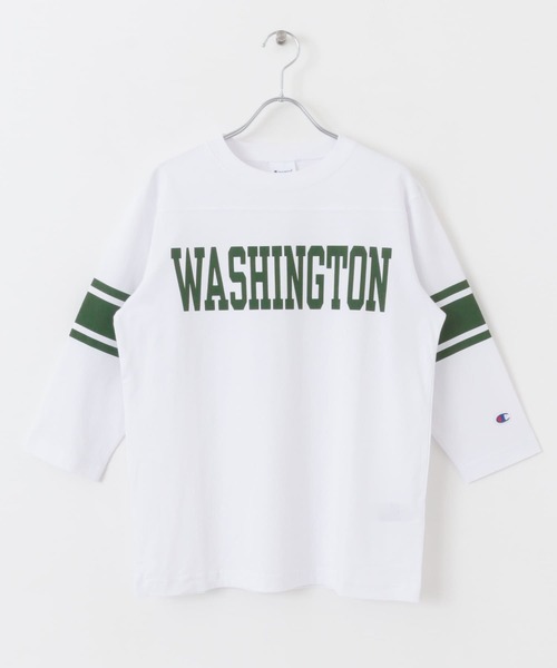 Champion(チャンピオン)の「Champion 3/4SLEEVE T-SHIRTS(Tシャツ/カットソー・レディース・ブラック/ベージュ系その他/ホワイト・SMALL)」の4枚目の写真